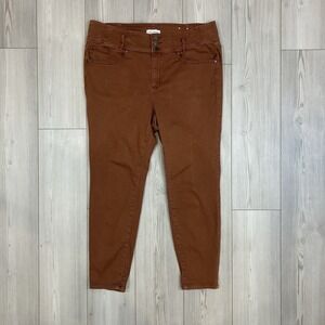 Lane Bryant Women's Mid-Rise Skinny Stretch Pants Size 18 Rust Brown Plus
